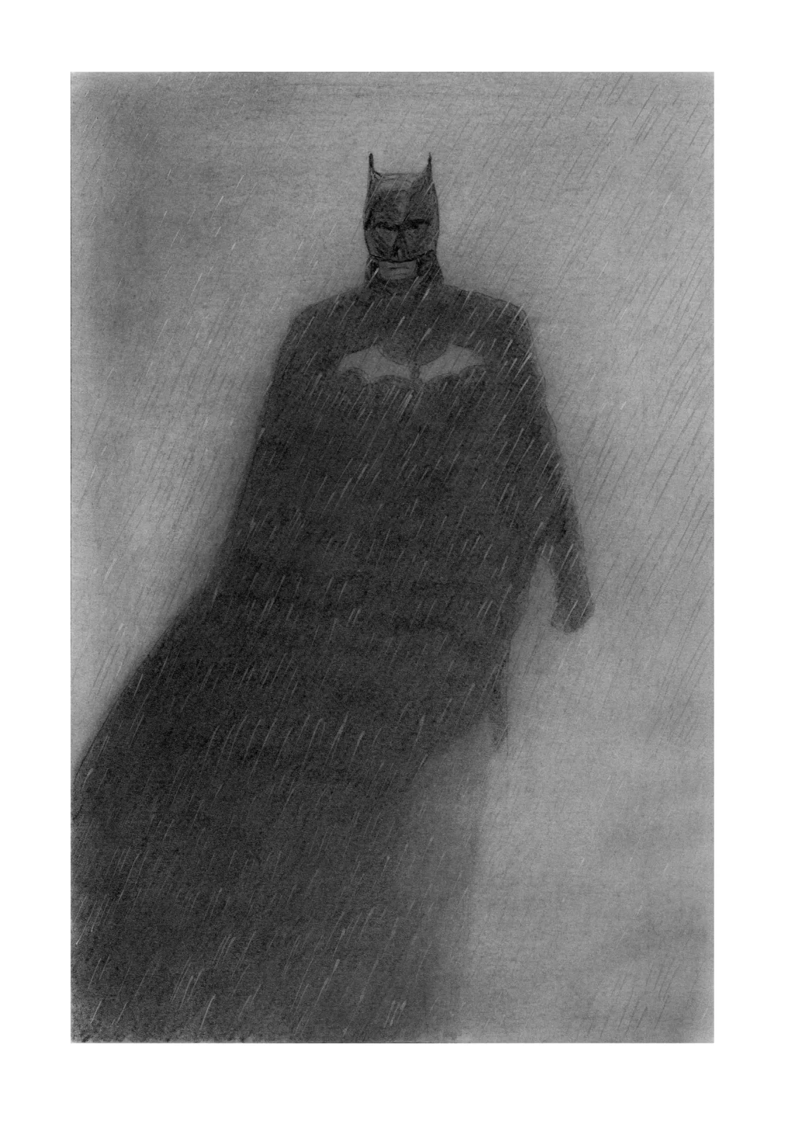 In the rain — pencil drawing, 2022