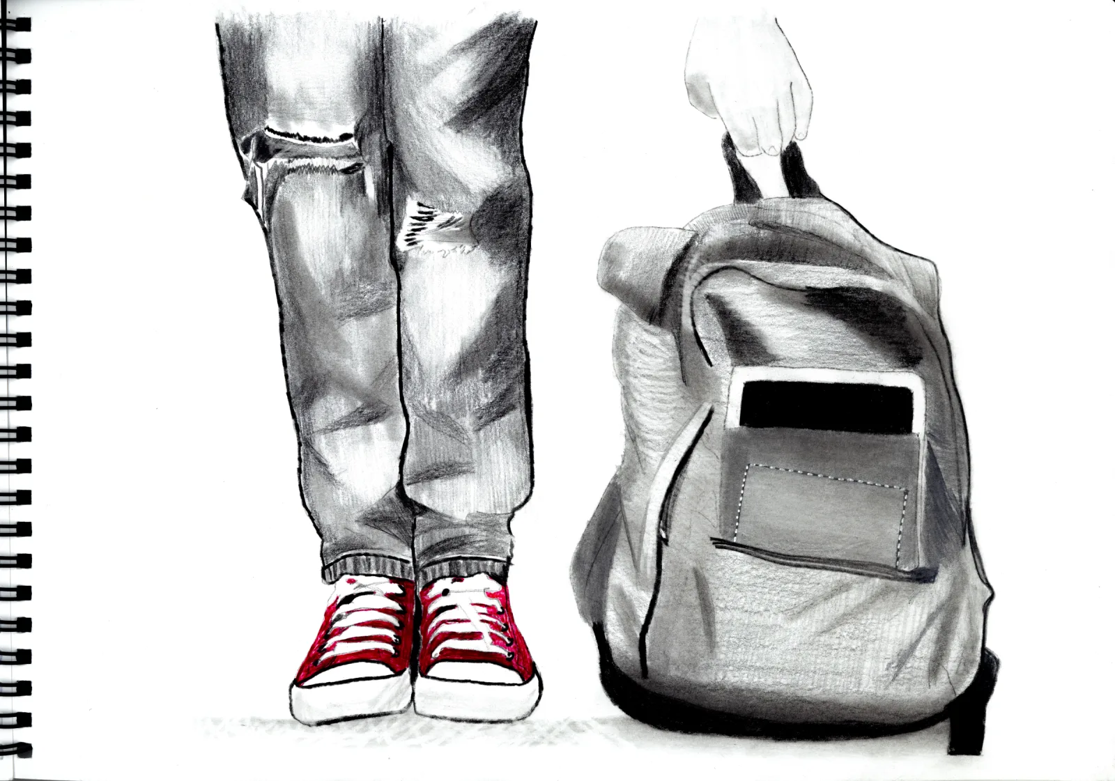 "Backpack" Day 1 — drawing, 2024