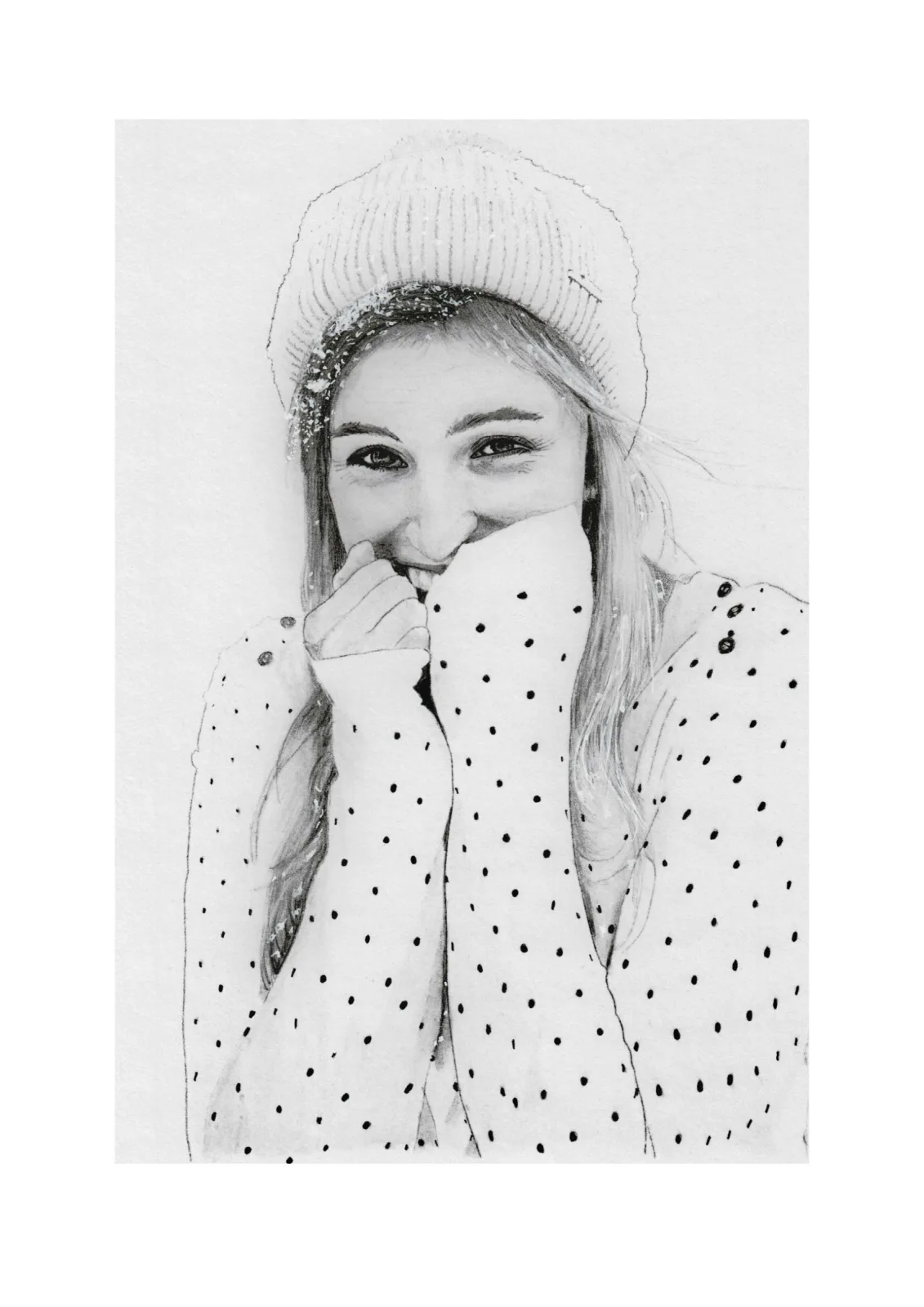 SnowGirl — pencil drawing, 2021
