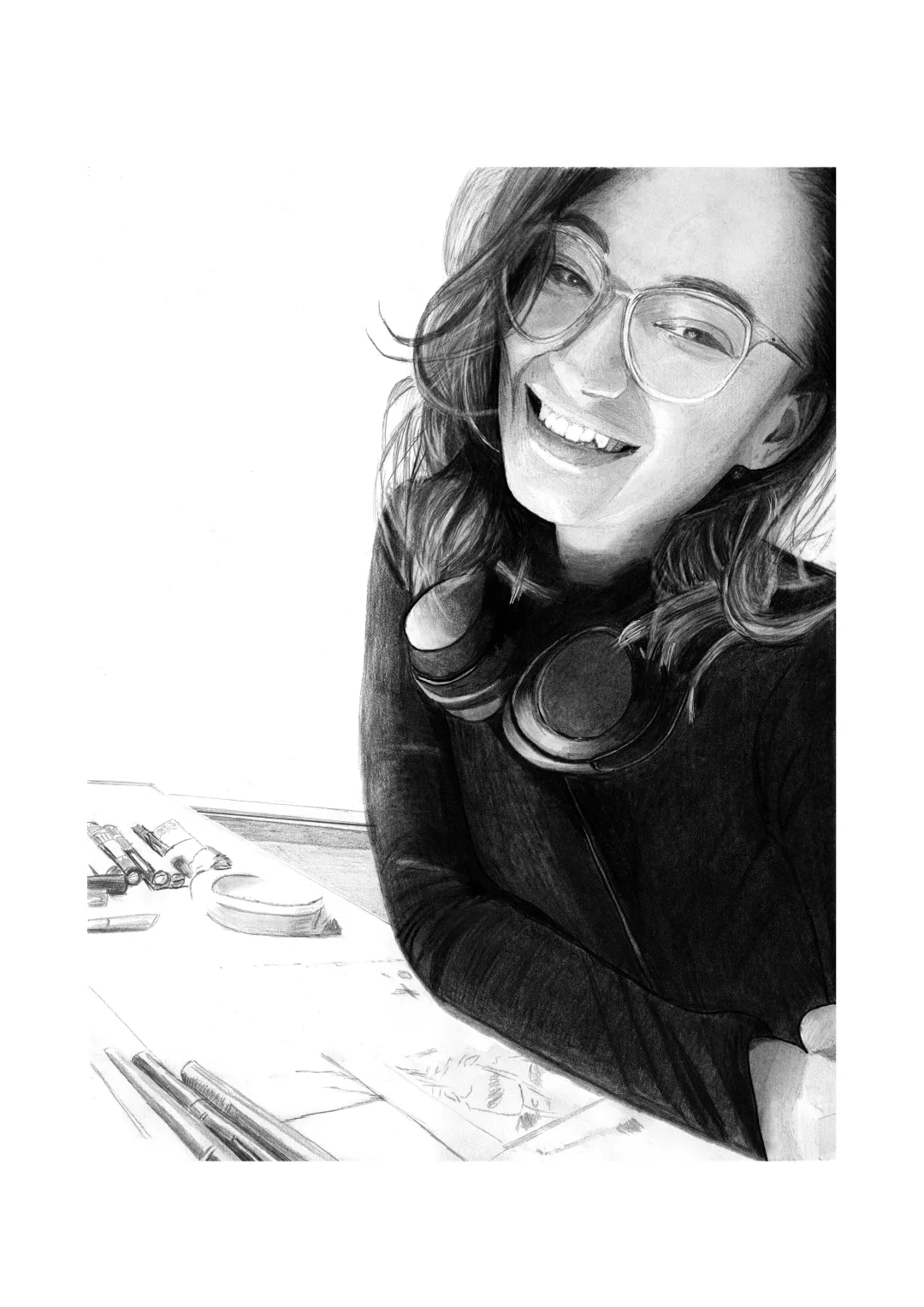 Artist At Work — pencil drawing