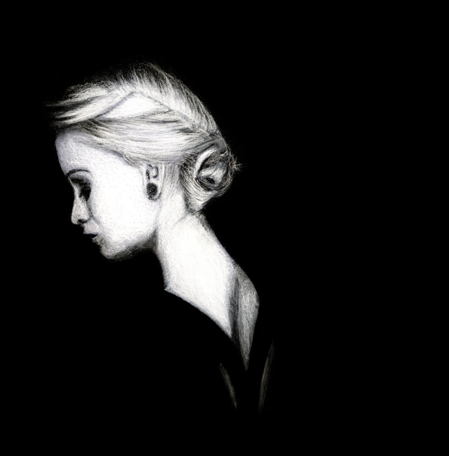 Pensive — pencil drawing, 2023