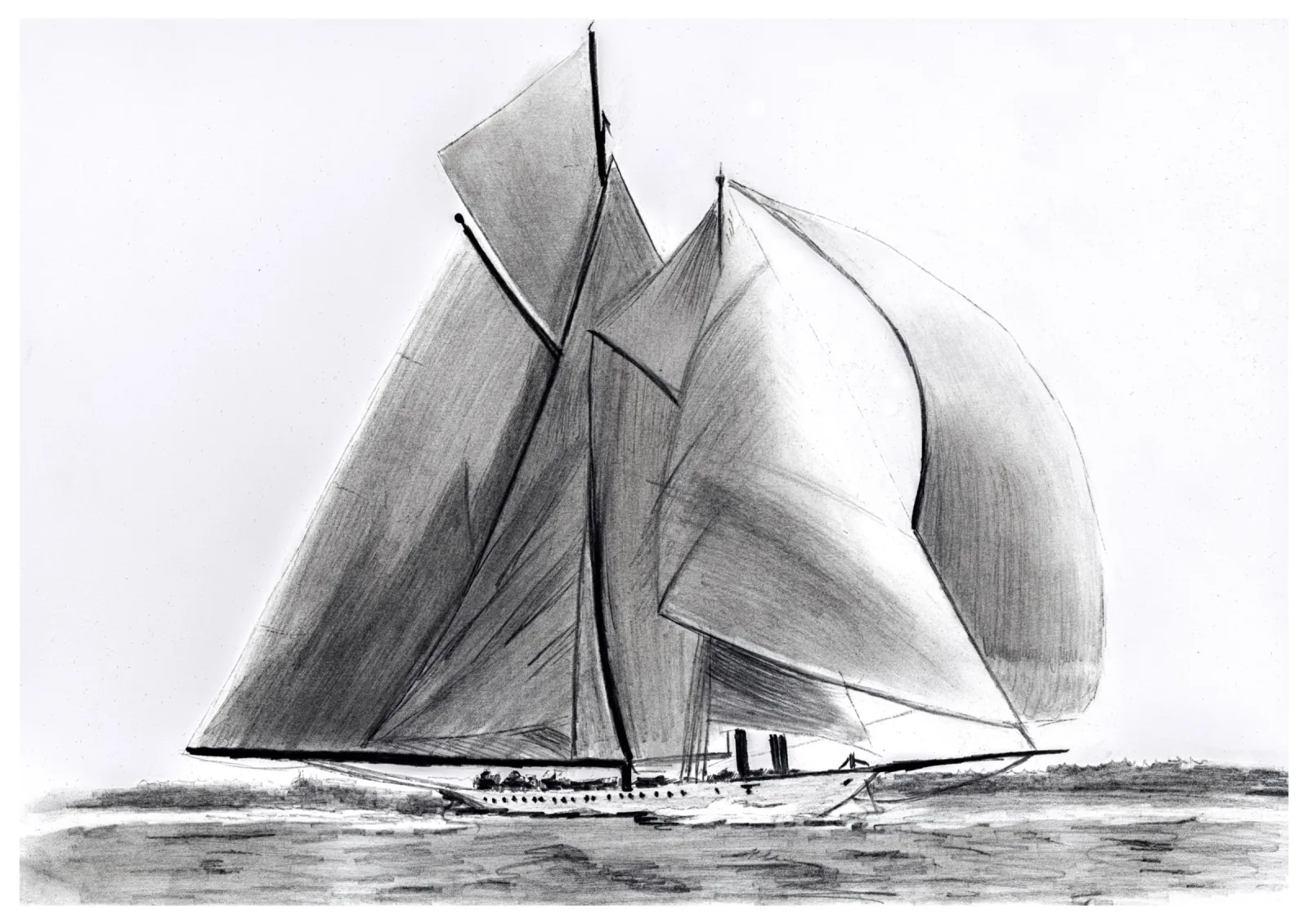 Si les chansons étaient des bateaux, les paroles seraient l’ancre et les voiles. — pencil drawing, 2022