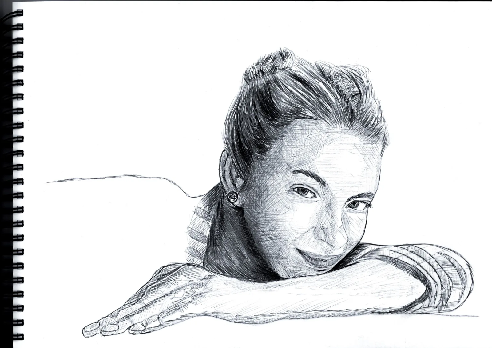 Ballpoint Girl — drawing, 2022