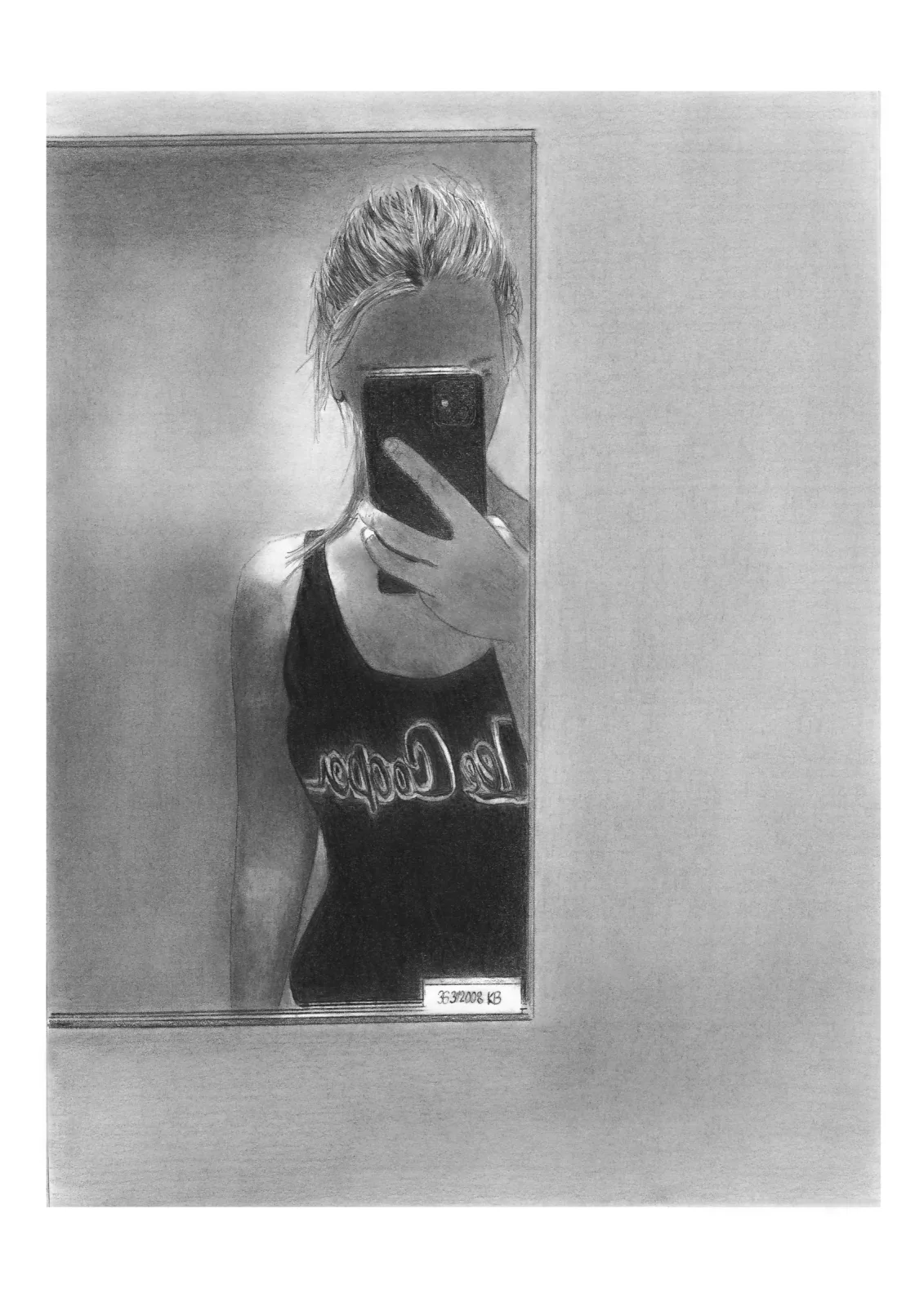 Mirror girl — pencil drawing