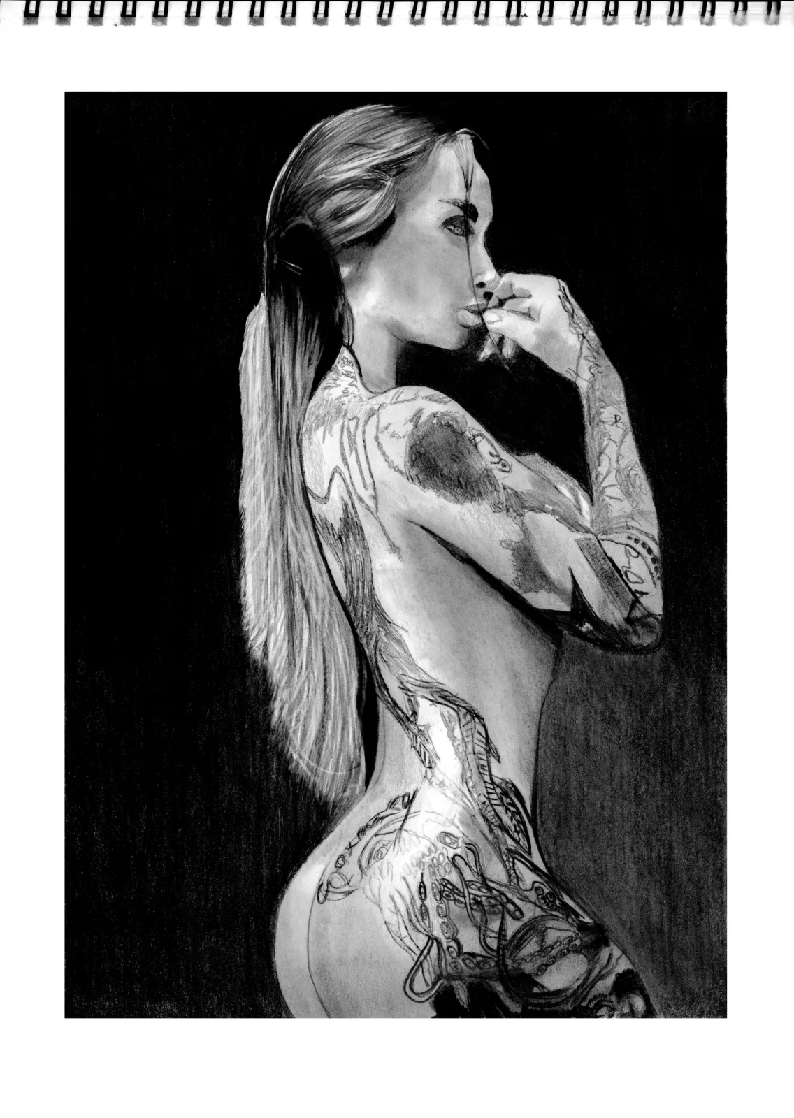 Tattoo Girl — pencil drawing