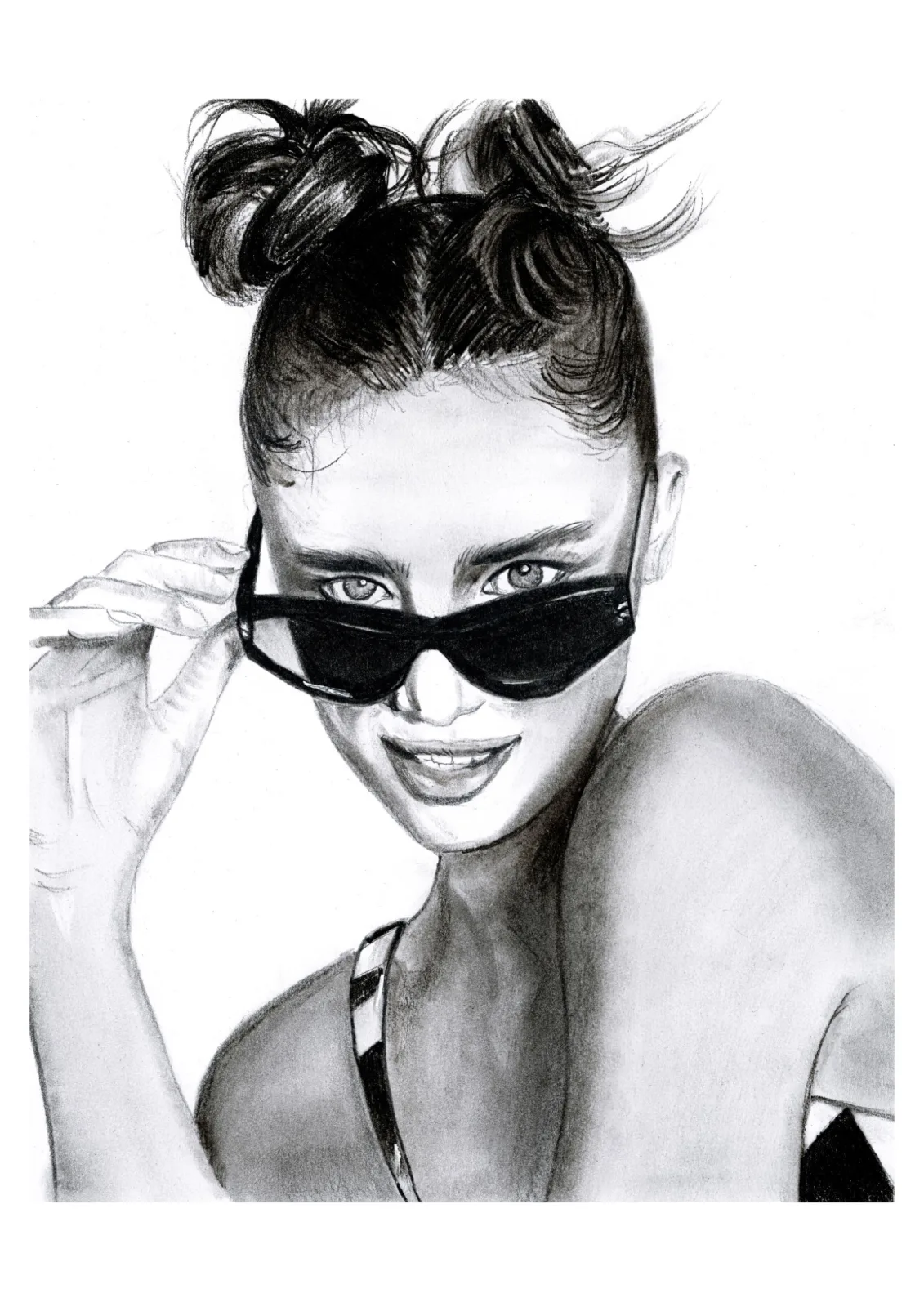 Two things prevent us from happiness; living in the past and observing others. — pencil drawing, 2022