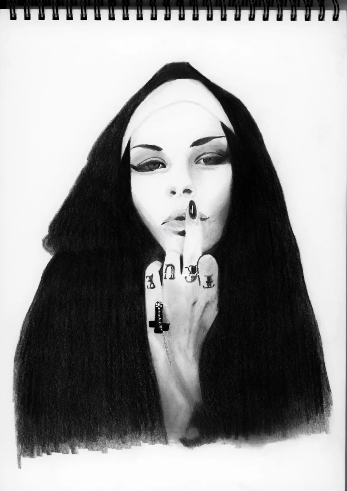 Nun — pencil drawing, 2022